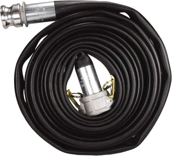 Dixon Valve & Coupling - 2" ID, 200 Working psi, Black Nitrile Fire Hose - Male x Female NPSH Ends, 50' Long, 600 Burst psi - Makers Industrial Supply