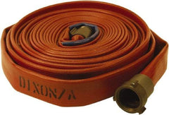 Dixon Valve & Coupling - 1" ID, 225 Working psi, White Polyester/Rubber Fire Hose, Single Jacket - Male x Female NPSH Ends, 100' Long, 675 Burst psi - Makers Industrial Supply