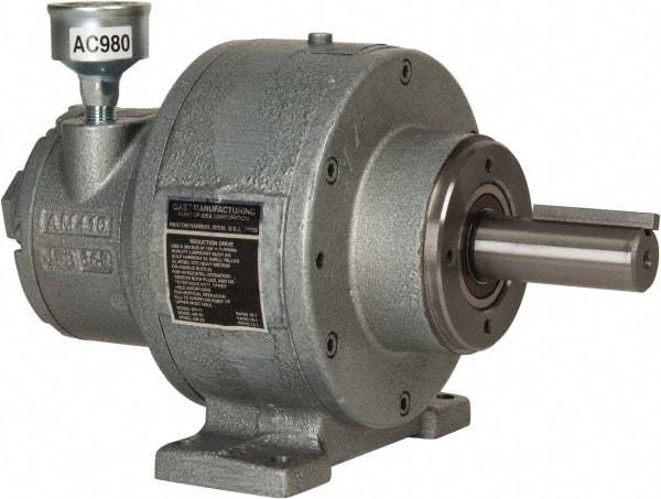 Gast - 1-1/2 hp Reversible Face/Foot Air Actuated Motor - 10:1 Gear Ratio, 300 Max RPM, 11.56" OAL, 1" Shaft Diam - Makers Industrial Supply