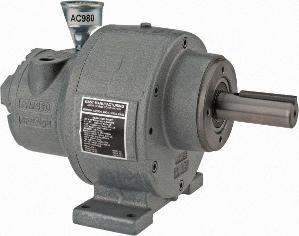 Gast - 1-1/4 hp Reversible Face/Foot Air Actuated Motor - 15:1 Gear Ratio, 200 Max RPM, 11.56" OAL, 1" Shaft Diam - Makers Industrial Supply