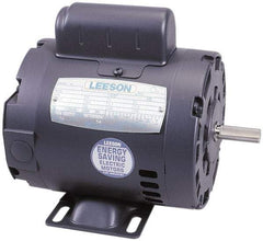 Leeson - 1/4 Max hp, 1,725 Max RPM, Electric AC DC Motor - 115, 208, 230 V Input, Single Phase, 48 Frame - Makers Industrial Supply