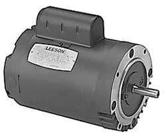 Leeson - 2 Max hp, 1,740 Max RPM, Electric AC DC Motor - 115, 230 V Input, Single Phase, 145TC Frame - Makers Industrial Supply