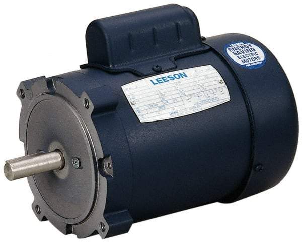 Leeson - 1/3 Max hp, 1,725 Max RPM, Electric AC DC Motor - 115, 208, 230 V Input, Single Phase, 56C Frame - Makers Industrial Supply