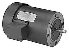 Leeson - 1/4 Max hp, 1,725 Max RPM, Electric AC DC Motor - 208-230/460 V Input, Three Phase, 56C Frame - Makers Industrial Supply