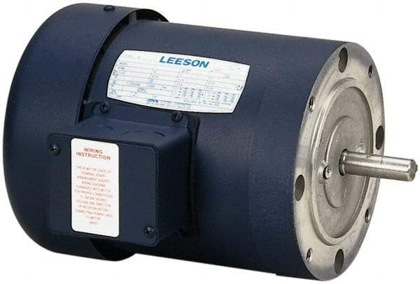 Leeson - 1 Max hp, 3,450 Max RPM, Electric AC DC Motor - 208-230/460 V Input, Three Phase, 56C Frame - Makers Industrial Supply