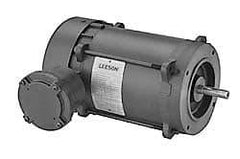 Leeson - 3/4 Max hp, 1,725 Max RPM, Electric AC DC Motor - 115, 208, 230 V Input, Single Phase, 56H Frame - Makers Industrial Supply