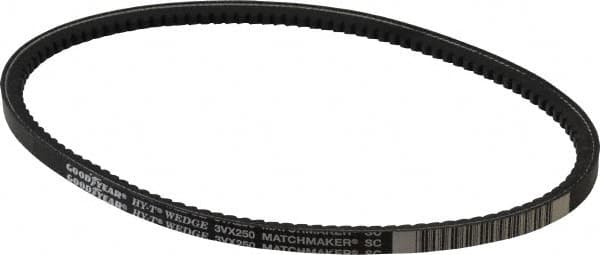 Continental ContiTech - Section 3VX, 25" Outside Length, V-Belt - Fiber Reinforced Wingprene Rubber, HY-T Wedge Matchmaker Cogged, No. 3VX250 - Makers Industrial Supply