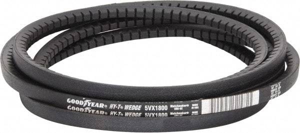 Continental ContiTech - Section 5VX, 180" Outside Length, V-Belt - Fiber Reinforced Wingprene Rubber, HY-T Wedge Matchmaker Cogged, No. 5VX1800 - Makers Industrial Supply