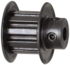 Power Drive - 21 Tooth, 1/4" Inside x 1.317" Outside Diam, Timing Belt Pulley - 1/4, 3/8" Belt Width, 1.337" Pitch Diam, Steel & Cast Iron - Makers Industrial Supply