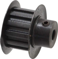 Power Drive - 12 Tooth, 3/16" Inside x 0.744" Outside Diam, Timing Belt Pulley - 1/4, 3/8" Belt Width, 0.764" Pitch Diam, Steel & Cast Iron - Makers Industrial Supply