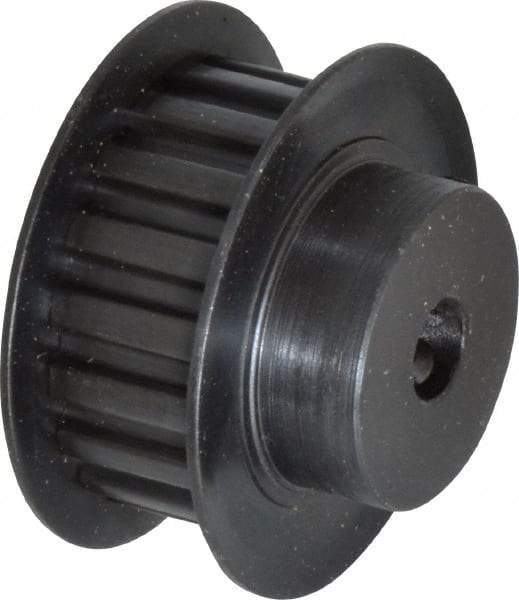 Power Drive - 18 Tooth, 1/4" Inside x 1-1/8" Outside Diam, Timing Belt Pulley - 1/4, 3/8" Belt Width, 1.146" Pitch Diam, Steel & Cast Iron - Makers Industrial Supply