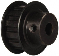 Power Drive - 12 Tooth, 3/8" Inside x 1.402" Outside Diam, Timing Belt Pulley - 1/2" Belt Width, 1.432" Pitch Diam, Steel & Cast Iron - Makers Industrial Supply