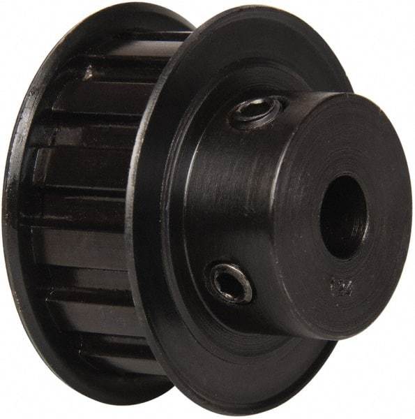 Power Drive - 14 Tooth, 3/8" Inside x 1.641" Outside Diam, Timing Belt Pulley - 1/2" Belt Width, 1.671" Pitch Diam, Steel & Cast Iron - Makers Industrial Supply