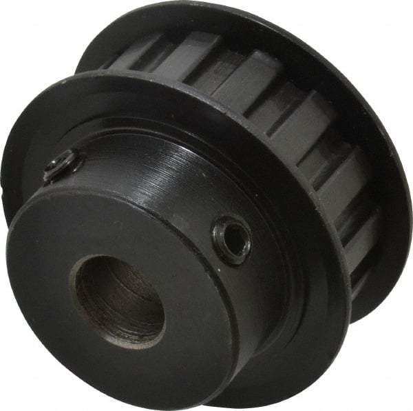 Power Drive - 15 Tooth, 1/2" Inside x 1.76" Outside Diam, Timing Belt Pulley - 1/2" Belt Width, 1.79" Pitch Diam, Steel & Cast Iron - Makers Industrial Supply