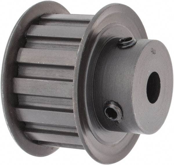 Power Drive - 14 Tooth, 3/8" Inside x 1.641" Outside Diam, Timing Belt Pulley - 3/4" Belt Width, 1.671" Pitch Diam, Steel & Cast Iron - Makers Industrial Supply