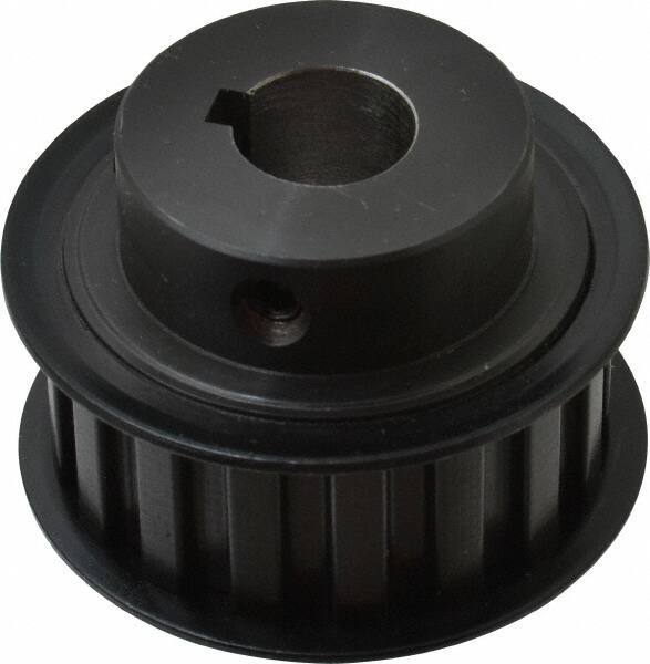 Power Drive - 17 Tooth, 5/8" Inside x 2" Outside Diam, Timing Belt Pulley - 3/4" Belt Width, 2.029" Pitch Diam, Steel & Cast Iron - Makers Industrial Supply