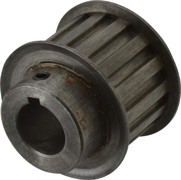 Power Drive - 15 Tooth, 3/4" Inside x 1.76" Outside Diam, Timing Belt Pulley - 1" Belt Width, 1.79" Pitch Diam, Steel & Cast Iron - Makers Industrial Supply