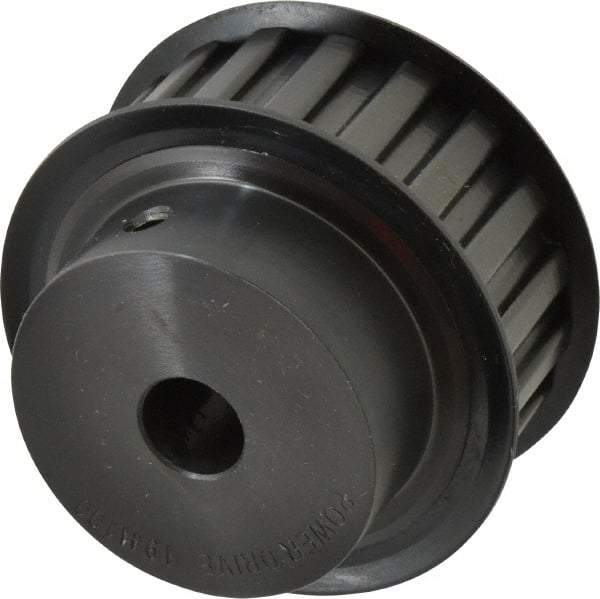 Power Drive - 19 Tooth, 5/8" Inside x 2.97" Outside Diam, Timing Belt Pulley - 3/4, 1" Belt Width, 3.024" Pitch Diam, Steel & Cast Iron - Makers Industrial Supply