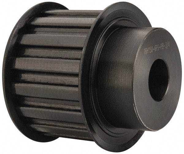 Power Drive - 16 Tooth, 3/4" Inside x 2.492" Outside Diam, Timing Belt Pulley - 1-1/2" Belt Width, 2.546" Pitch Diam, Steel & Cast Iron - Makers Industrial Supply