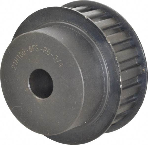 Power Drive - 21 Tooth, 3/4" Inside x 3.288" Outside Diam, Timing Belt Pulley - 3/4, 1" Belt Width, 3.342" Pitch Diam, Steel & Cast Iron - Makers Industrial Supply