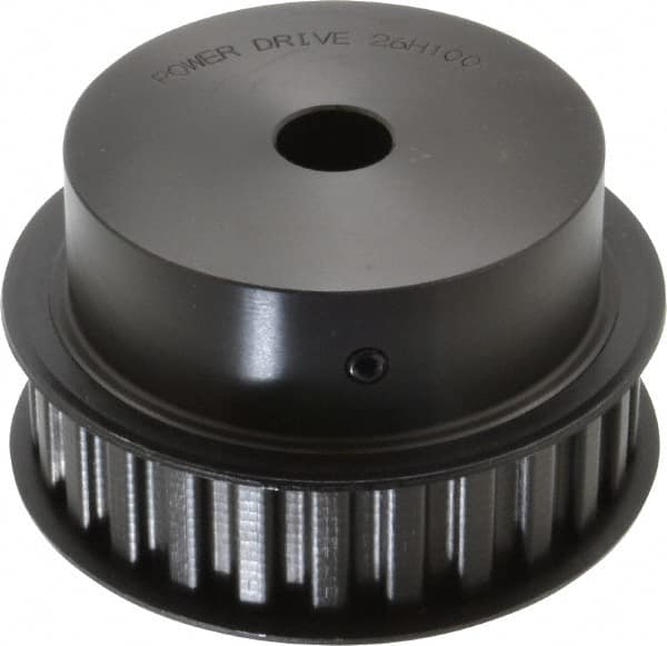 Power Drive - 26 Tooth, 3/4" Inside x 4.084" Outside Diam, Timing Belt Pulley - 3/4, 1" Belt Width, 4.138" Pitch Diam, Steel & Cast Iron - Makers Industrial Supply