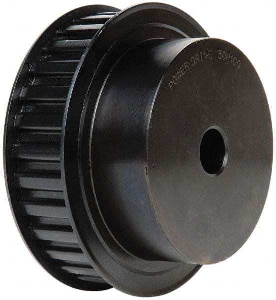 Power Drive - 30 Tooth, 3/4" Inside x 4.721" Outside Diam, Timing Belt Pulley - 3/4, 1" Belt Width, 4.775" Pitch Diam, Steel & Cast Iron - Makers Industrial Supply