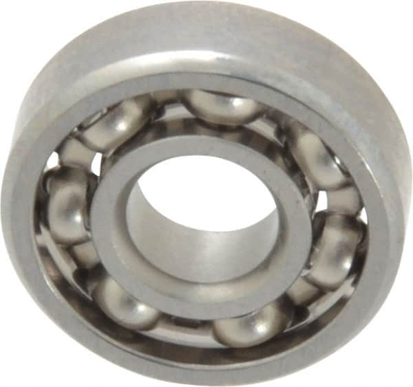 Value Collection - 3/16" Bore Diam, 1/2" OD, Open Miniature Radial Ball Bearing - 5/32" Wide, 1 Row, Round Bore, 108 Lb Static Capacity, 293 Lb Dynamic Capacity - Makers Industrial Supply