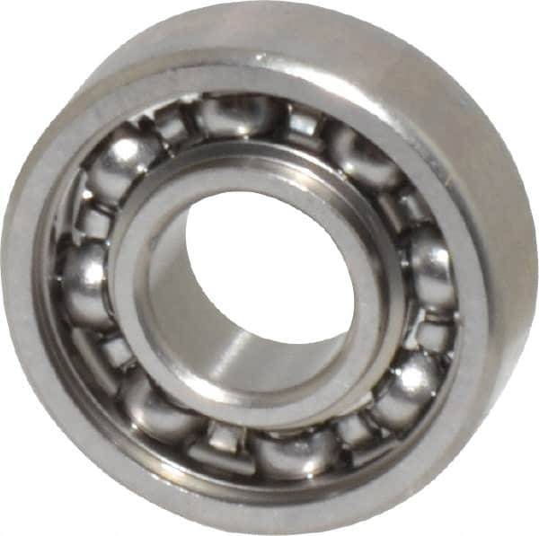 Value Collection - 3/64" Bore Diam, 5/32" OD, Open Miniature Radial Ball Bearing - 1/16" Wide, 1 Row, Round Bore, 9 Lb Static Capacity, 31 Lb Dynamic Capacity - Makers Industrial Supply