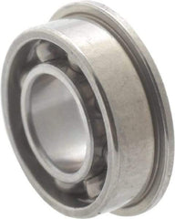 Value Collection - 5/64" Bore Diam, 1/4" OD, Open Miniature Radial Ball Bearing - 3/32" Wide, With Flange, 1 Row, Round Bore, 23 Lb Static Capacity, 70 Lb Dynamic Capacity - Makers Industrial Supply