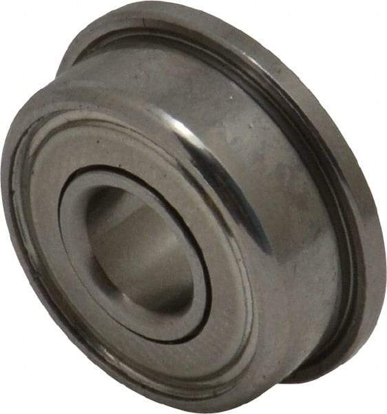 Value Collection - 0.055" Bore Diam, 3/16" OD, Double Shield Miniature Radial Ball Bearing - 7/64" Wide, With Flange, 1 Row, Round Bore, 16 Lb Static Capacity, 52 Lb Dynamic Capacity - Makers Industrial Supply