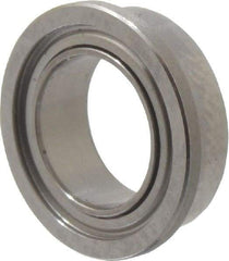 Value Collection - 1/4" Bore Diam, 3/8" OD, Double Shield Miniature Radial Ball Bearing - 1/8" Wide, With Flange, 1 Row, Round Bore, 33 Lb Static Capacity, 84 Lb Dynamic Capacity - Makers Industrial Supply