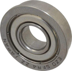 Value Collection - 1/4" Bore Diam, 5/8" OD, Double Shield Miniature Radial Ball Bearing - 0.196" Wide, With Flange, 1 Row, Round Bore, 128 Lb Static Capacity, 335 Lb Dynamic Capacity - Makers Industrial Supply