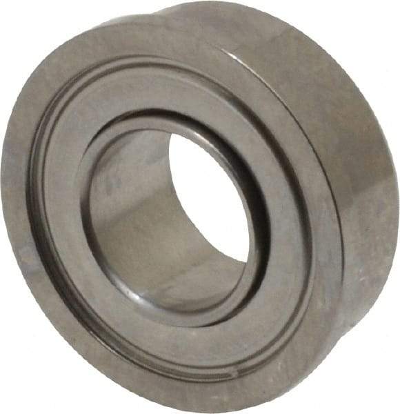 Value Collection - 1/4" Bore Diam, 1/2" OD, Double Shield Miniature Radial Ball Bearing - 3/16" Wide, With Flange, 2 Rows, Round Bore, 90 Lb Static Capacity, 243 Lb Dynamic Capacity - Makers Industrial Supply