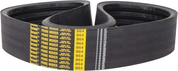 Value Collection - Section B, V-Belt - Neoprene Rubber, Classic Banded, No. B-64 - Makers Industrial Supply