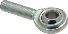 Made in USA - 7/16" ID, 1-1/8" Max OD, 6,402 Lb Max Static Cap, Plain Male Spherical Rod End - 7/16-20 RH, Steel with Steel Raceway - Makers Industrial Supply