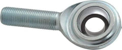 Made in USA - 1/2" ID, 1-5/16" Max OD, 8,386 Lb Max Static Cap, Plain Male Spherical Rod End - 1/2-20 RH, Steel with Steel Raceway - Makers Industrial Supply