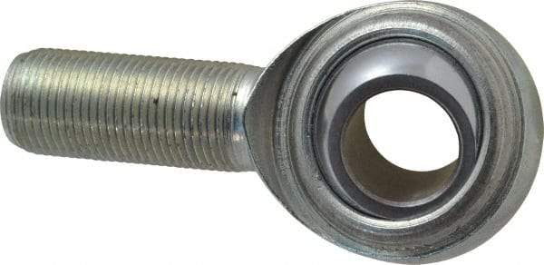 Made in USA - 3/4" ID, 1-3/4" Max OD, 14,290 Lb Max Static Cap, Plain Male Spherical Rod End - 3/4-16 RH, Steel with Steel Raceway - Makers Industrial Supply