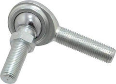 Made in USA - 3/8" ID, 1" Max OD, 5,100 Lb Max Static Cap, Male Spherical Rod End with Stud - 3/8-24 RH, Steel with Steel Raceway - Makers Industrial Supply