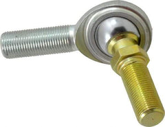 Made in USA - 5/8" ID, 1-1/2" Max OD, 9,813 Lb Max Static Cap, Male Spherical Rod End with Stud - 5/8-18 RH, Steel with Steel Raceway - Makers Industrial Supply