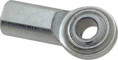 Made in USA - 7/16" ID, 1-1/8" Max OD, 6,402 Lb Max Static Cap, Plain Female Spherical Rod End - 7/16-20 RH, Steel with Steel Raceway - Makers Industrial Supply