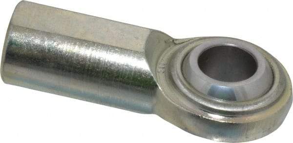 Made in USA - 3/4" ID, 1-3/4" Max OD, 14,290 Lb Max Static Cap, Plain Female Spherical Rod End - 3/4-16 RH, Steel with Steel Raceway - Makers Industrial Supply