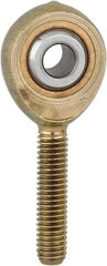 Made in USA - 3/16" ID, 5/8" Max OD, 1,174 Lb Max Static Cap, Plain Male Spherical Rod End - 10-32 RH, Steel with Bronze Raceway - Makers Industrial Supply