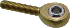 Made in USA - 5/16" ID, 7/8" Max OD, 2,796 Lb Max Static Cap, Plain Male Spherical Rod End - 5/16-24 RH, Steel with Bronze Raceway - Makers Industrial Supply