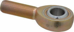 Made in USA - 5/8" ID, 1-1/2" Max OD, 7,400 Lb Max Static Cap, Plain Male Spherical Rod End - 5/8-18 RH, Steel with Bronze Raceway - Makers Industrial Supply