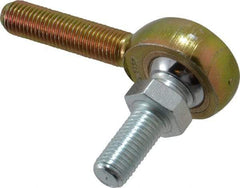 Made in USA - 5/16" ID, 7/8" Max OD, 2,796 Lb Max Static Cap, Male Spherical Rod End with Stud - 5/16-24 RH, Steel with Bronze Raceway - Makers Industrial Supply