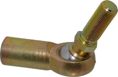 Made in USA - 5/8" ID, 1-1/2" Max OD, 7,400 Lb Max Static Cap, Female Spherical Rod End with Stud - 5/8-18 RH, Steel with Bronze Raceway - Makers Industrial Supply