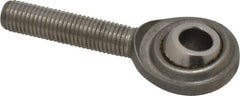 Made in USA - 5/16" ID, 7/8" Max OD, 2,050 Lb Max Static Cap, Plain Male Spherical Rod End - 5/16-24 RH, Stainless Steel with Stainless Steel Raceway - Makers Industrial Supply