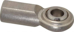 Made in USA - 1/2" ID, 1-5/16" Max OD, 4,720 Lb Max Static Cap, Plain Female Spherical Rod End - 1/2-20 RH, Stainless Steel with Stainless Steel Raceway - Makers Industrial Supply