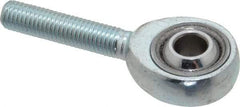 Made in USA - 1/4" ID, 3/4" Max OD, 5,262 Lb Max Static Cap, Plain Male Spherical Rod End - 1/4-28 RH, Alloy Steel with Steel Raceway - Makers Industrial Supply