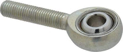 Made in USA - 5/16" ID, 7/8" Max OD, 7,639 Lb Max Static Cap, Plain Male Spherical Rod End - 5/16-24 RH, Alloy Steel with Steel Raceway - Makers Industrial Supply